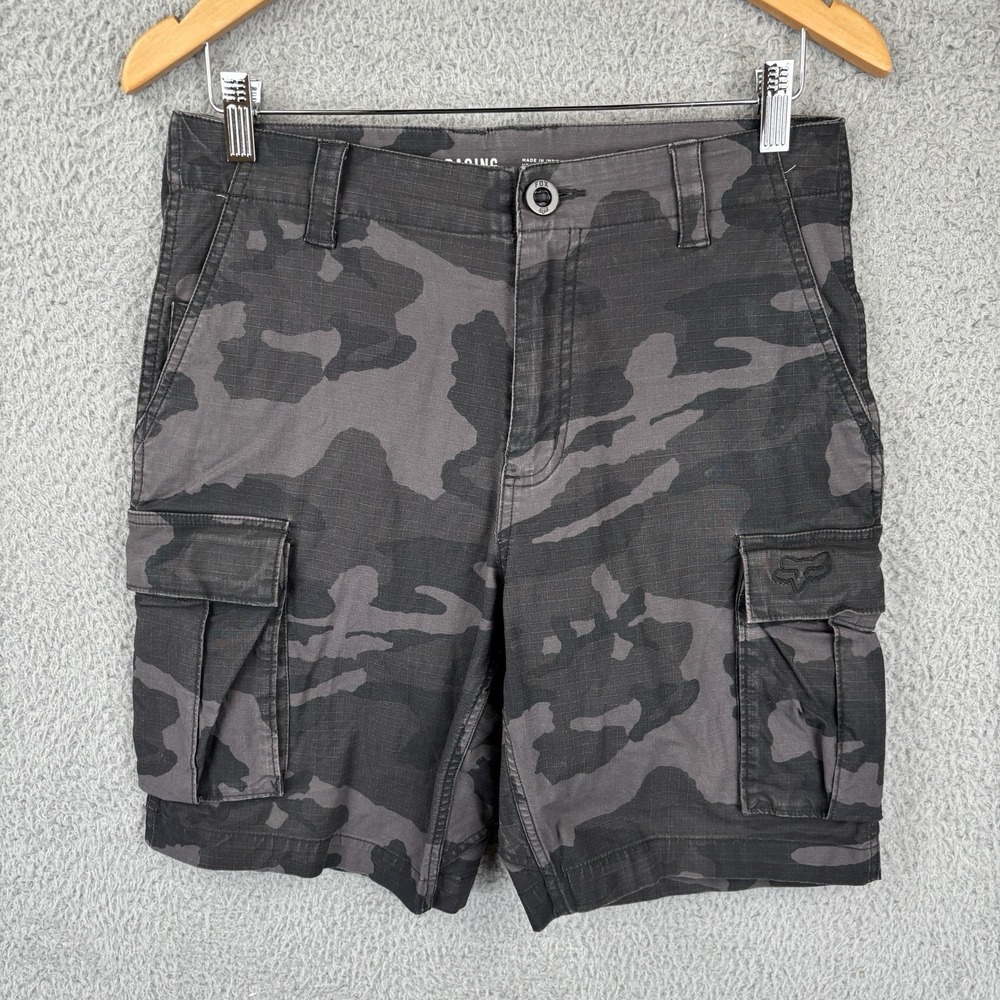 Fox Racing Shorts Mens‎ 28 (Fits 30) Gray Camo Cargo Ripstop Motocross Y2K